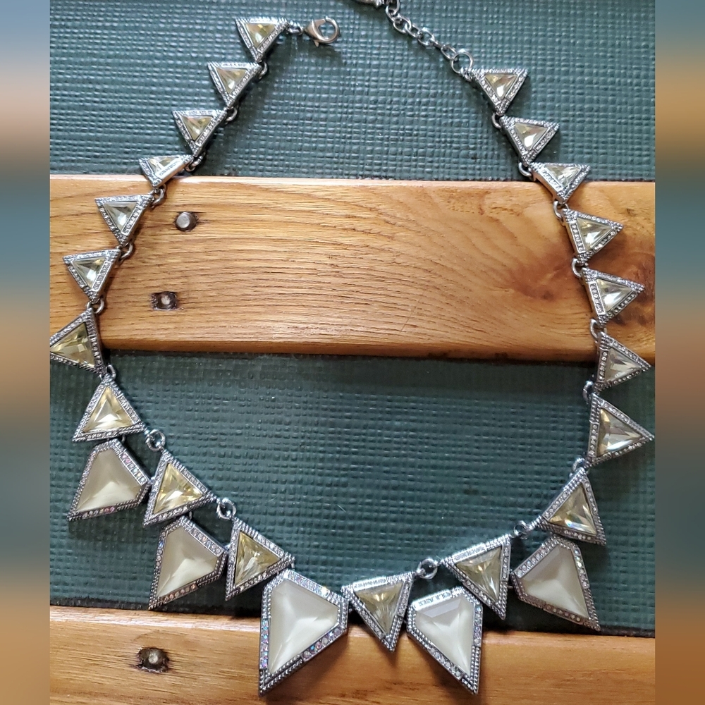 Chloe + Isabel Silver, White and Cream Winter Icicle Statement Necklace